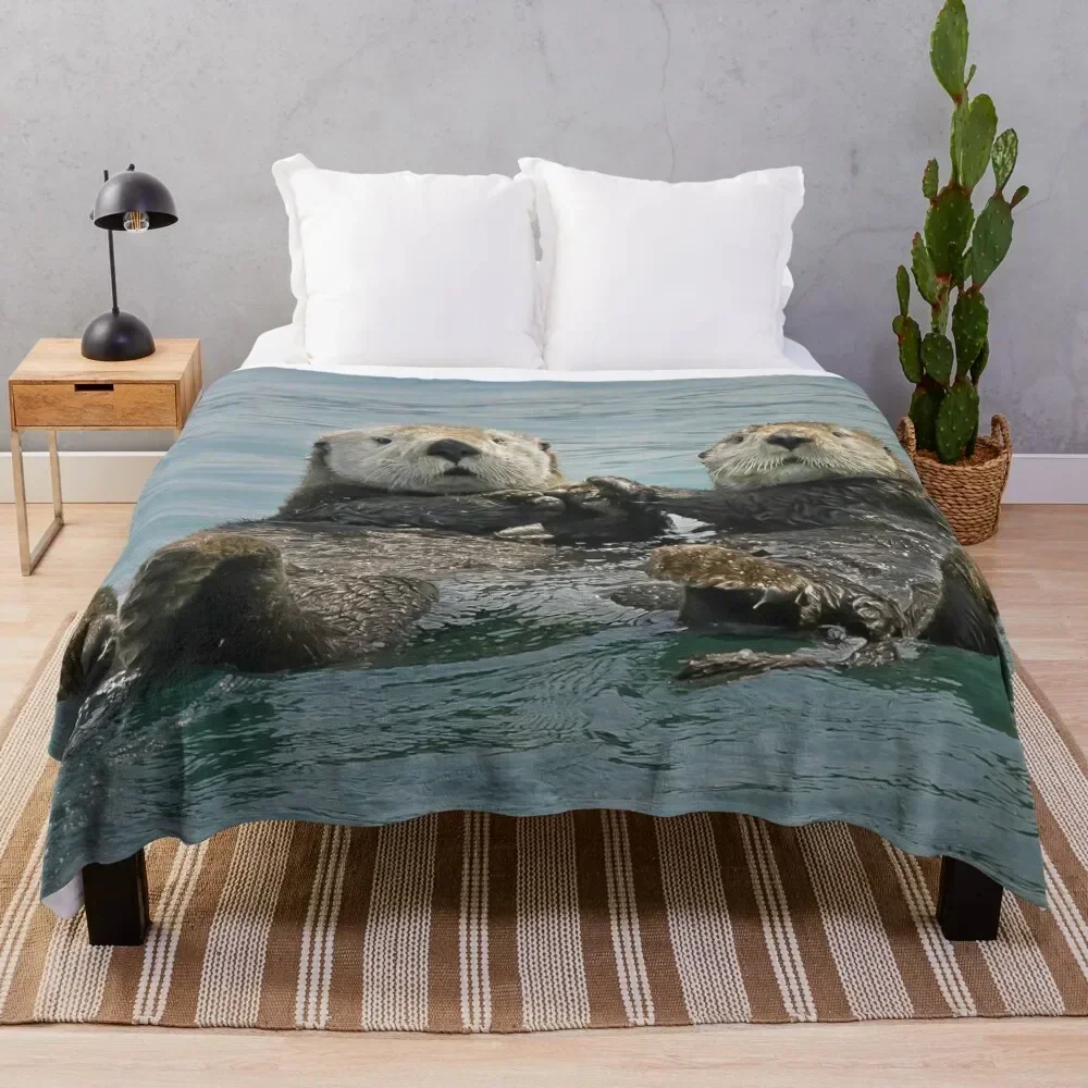 

Sea Otters Throw Blanket Decorative Soft Throw Blanket for Couch Sofa