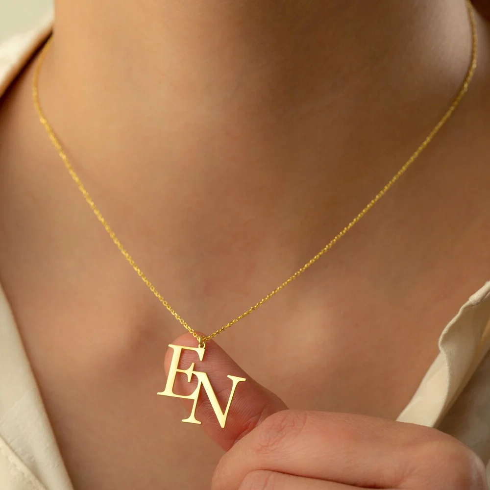 

Personalized First Letter Combination Necklace, Customized Women's Couple Jewelry, Stainless Steel Pendant, Christmas Gift
