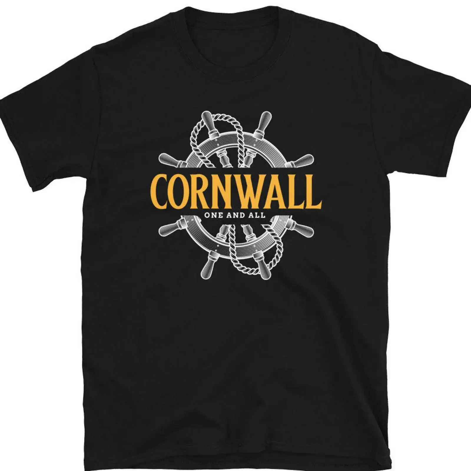Cornwall Ships Wheel T Shirt Cornish Pride Cotton vintage Washed homme Versatile streetwear Top For Everyday Wear Casual