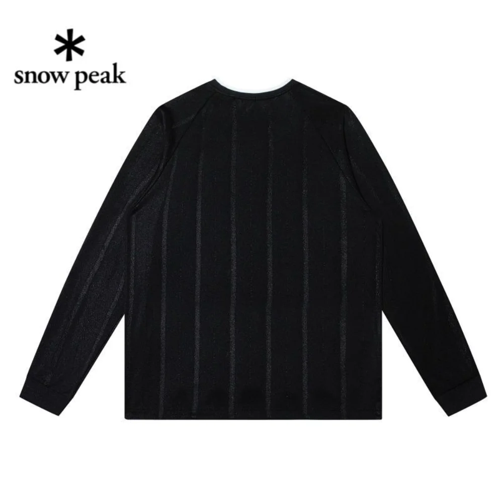 snow peak Vintage Long Sleeve Top Men Women Couple Loose Sport Casual Shirt Streetwear Breathable Basic Oversized Daily Wear