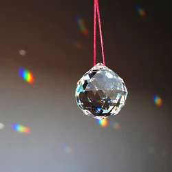 1pc 15mm/20mm/30mm/40mm Clear Crystal Faceted Balls Glass Hanging Pendant For Wedding Decor Best Selling