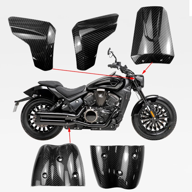 Fit For Benda 500 V4 500CC Motorcycle exhaust Pipe Muffler Cover BD500 Ultra/Pro Headlight Cover Carbon Fiber anti-ironing Cover