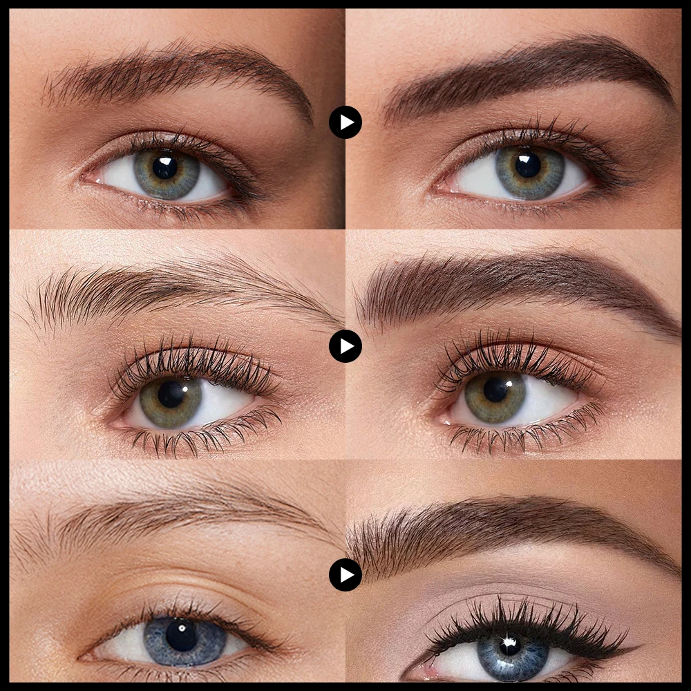 3 ألوان برأسين قلم الحواجب دوران تلقائي فائق النعومة قلم الحواجب تجميل ضد الماء مستحضرات تجميل العين الحرة للنساء #6