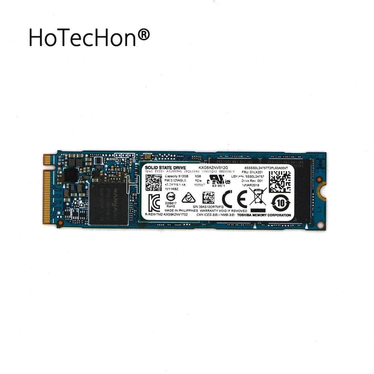 

01LX201 / SSS0L24757- Genuine NVMe 512GB M.2 PCIe 3x4 2280 SSD Solid State Drive KXG6AZNV512G for Lenovo