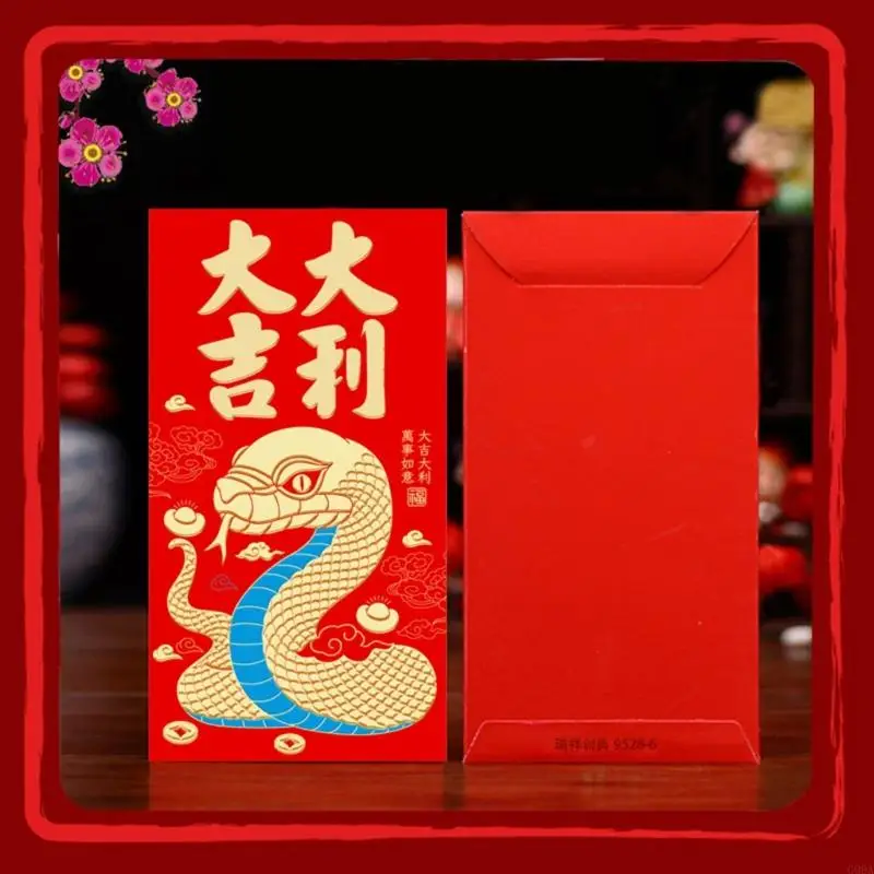G99A Pacote 6 Envelopes Vermelhidão do Festival da do Ano Chinês Saco Pacote Dinheiro