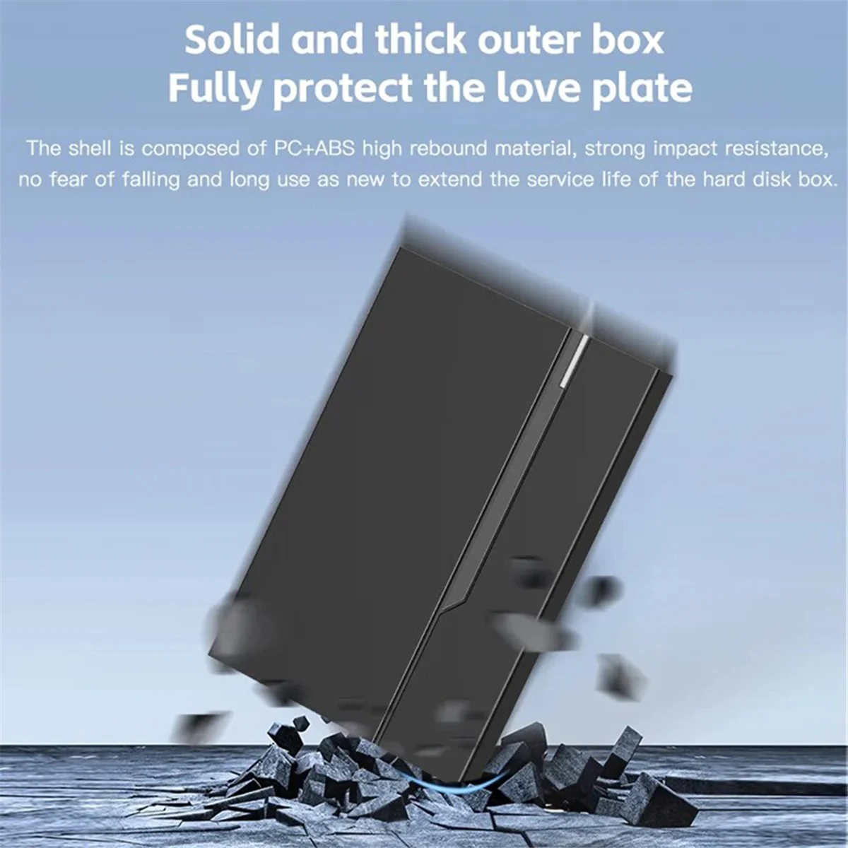 

# Корпус внешнего жесткого диска 498 Вт 2,5 дюйма Корпус жесткого диска USB 3.0 6 ТБ поддерживает 7 мм 9,5 мм SATA SSD HDD для портативных ПК (черный)