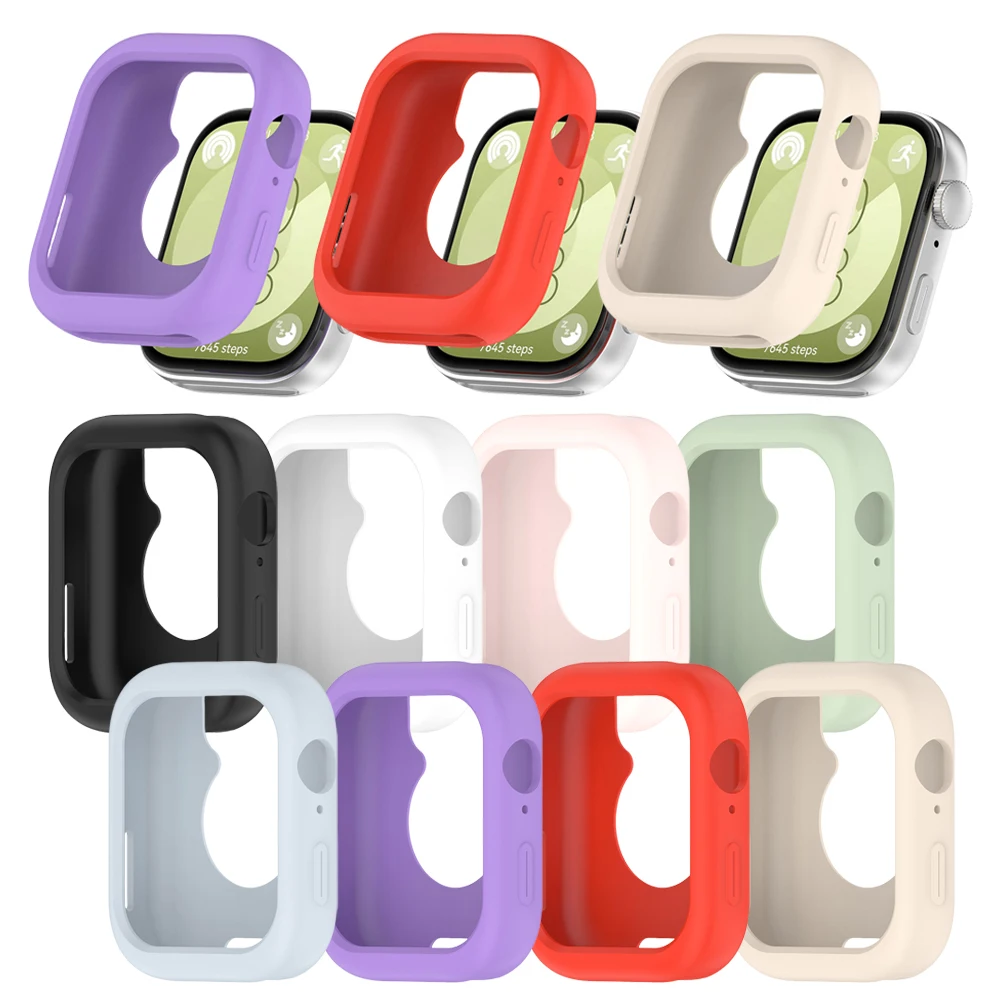 Silicone Case For Huawei Watch Fit 3 Full Coverage Protective Bumper Case Frame Hollowed Cover Anti-fall Protector Cover Case