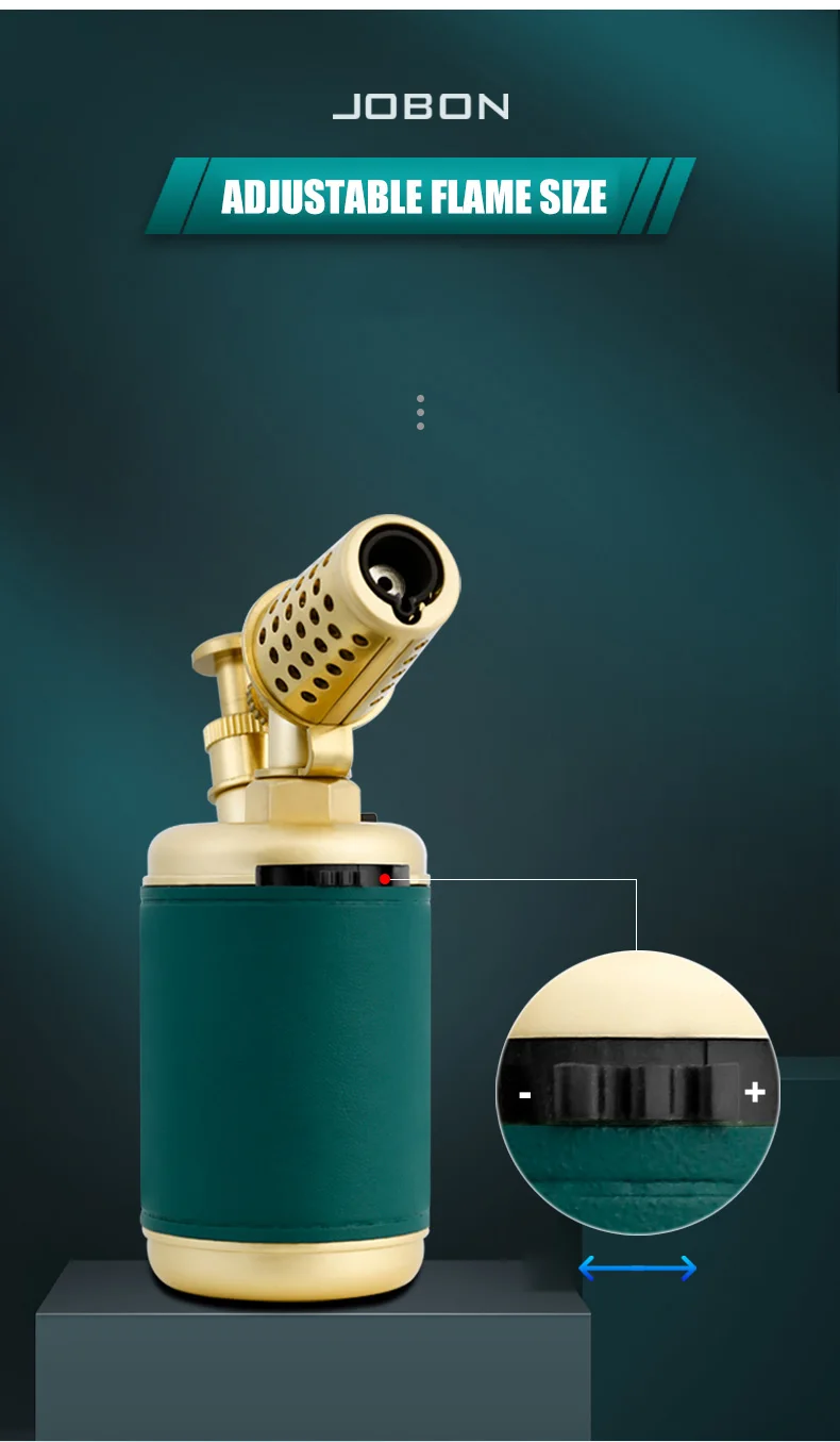 JOBON Multi-function Strong Gun Lighter Windproof Blue Flame One-touch Lock Fire Retro Appearance Design Cigar Lighter