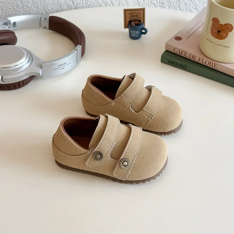 

2025 Children Casual Shoes for Girls Boys Spring Autumn New Fashion Korean Style Soft Sole Anti-slippery Versatile Leather Shoes