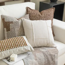 Caramel Color Pillows Retro Texture Cushion Case Geometric Decorative Pillow Cover For Sofa Chair Home Decorations
