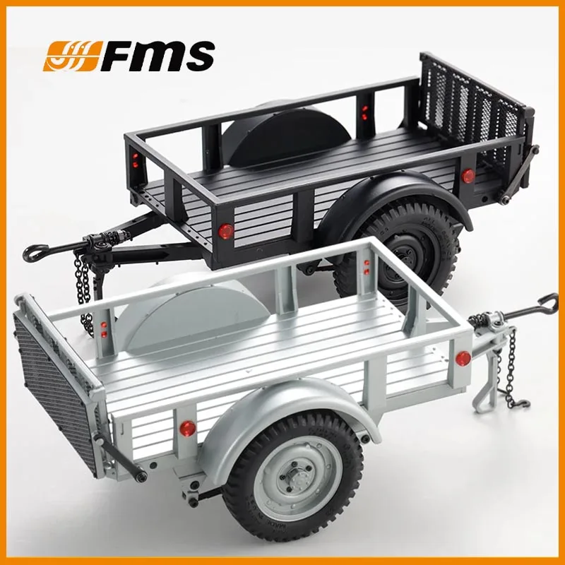 FMS C3306-C3311 RC Utility Trailer Fit 1/12 1/18 RC Crawler Realistic Cargo Hauling Trailer Upgrade Parts