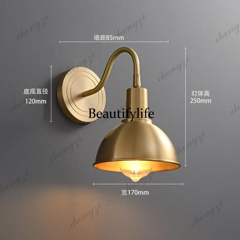 01A American retro wrought iron wall lamp wabi wind living room wall lamp aisle corridor outdoor courtyard