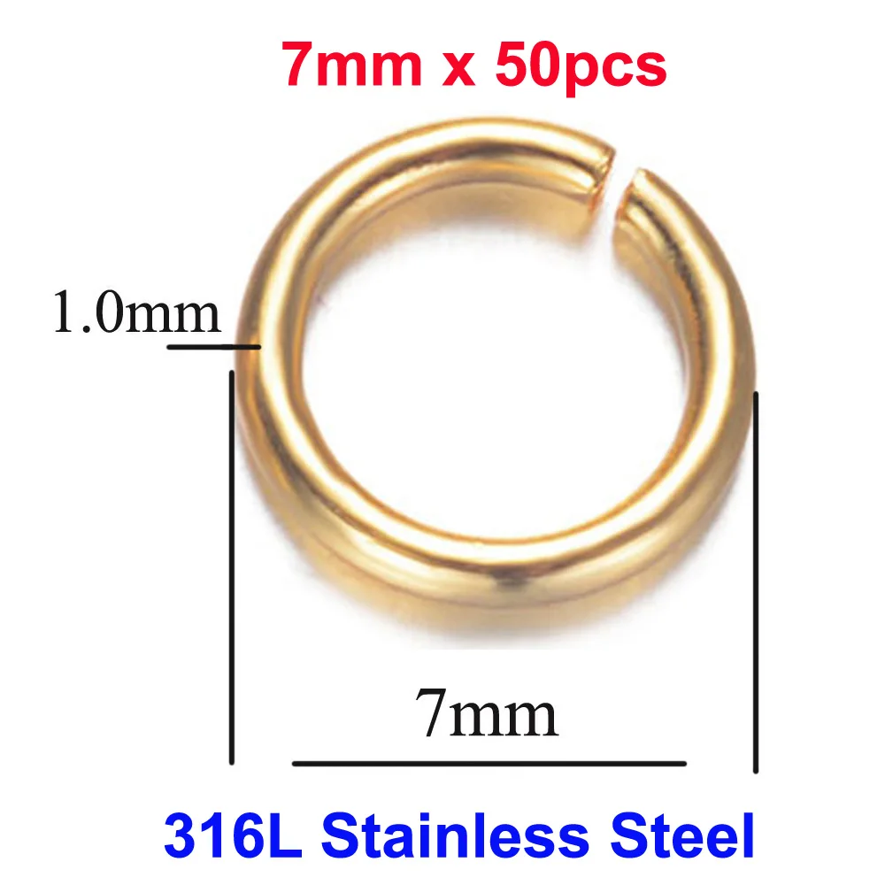 100-3000pcs 316L Stainless Steel 3-8mm Open Jump Ring Wholesale Charm Pendant Connector Finding DIY Handmade Jewelry Supplies