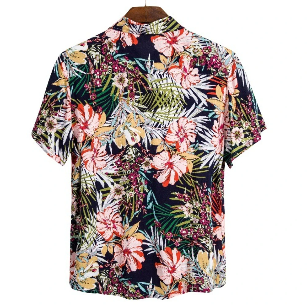 Nanyang Floral Short Sleeved Shirt Men's Loose and Breathable Beach Vacation Versatile Top
