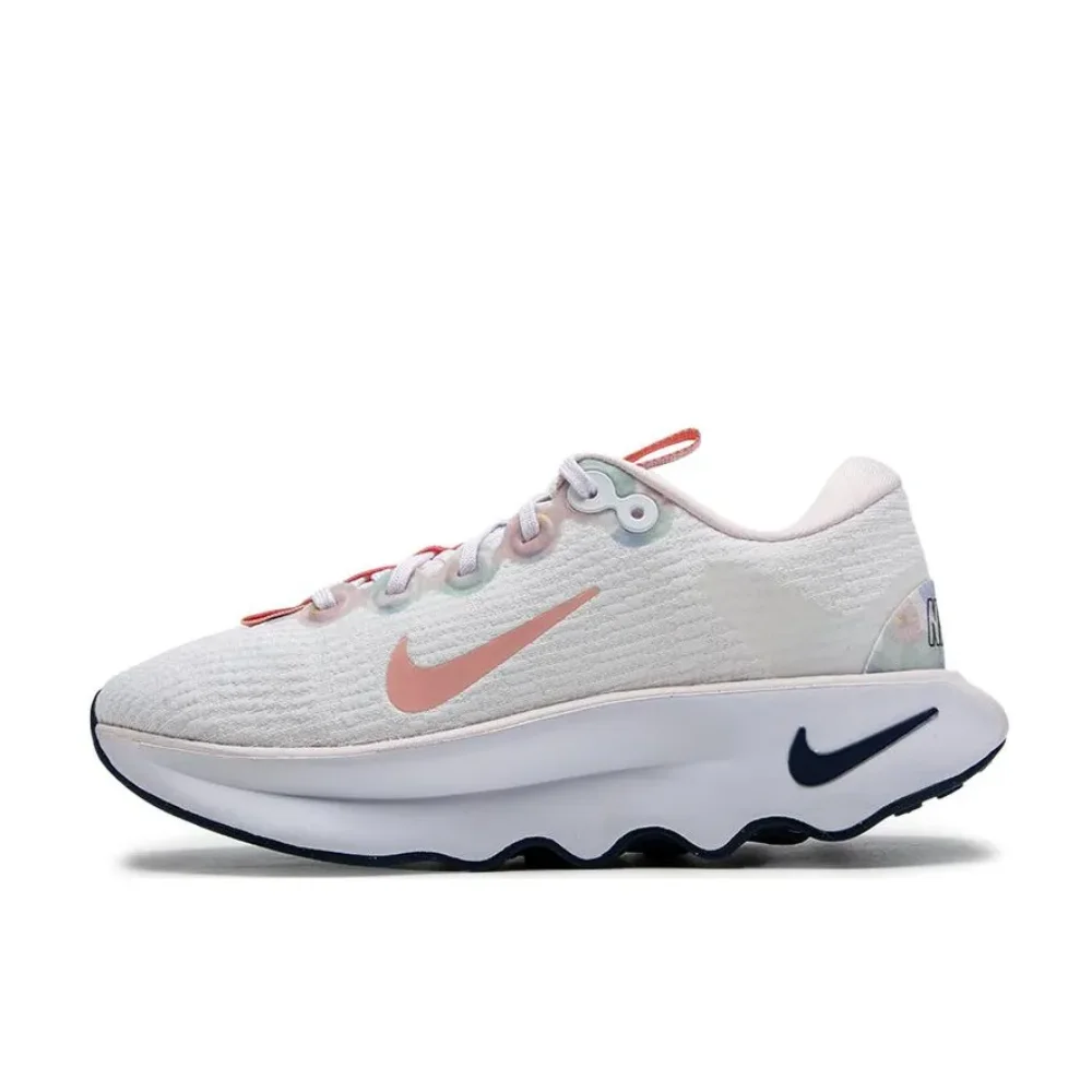 Nike, nueva inclusión, tendencia de moda Motiva, zapatillas bajas informales para correr para hombres y mujeres, color blanco y rosa a juego