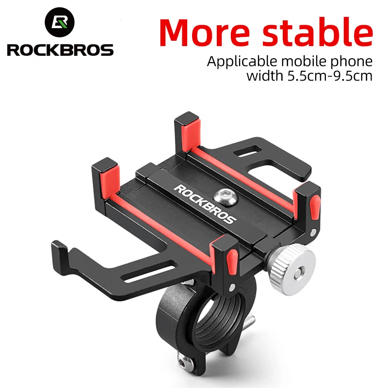 ROCKBROS Bike Phone Holder Aluminum Alloy Bike Stand Adjustable 360 Rotation Bicycle Phone Mount Motorcycle Bike Accessories