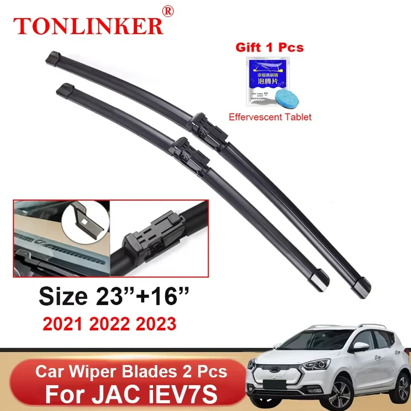 TONLINKER Wiper Blades For JAC iEV7S 2021 2022 2023 92kW Luxury Car Accessories Front Windscreen Wiper Blade Brushes Cutter