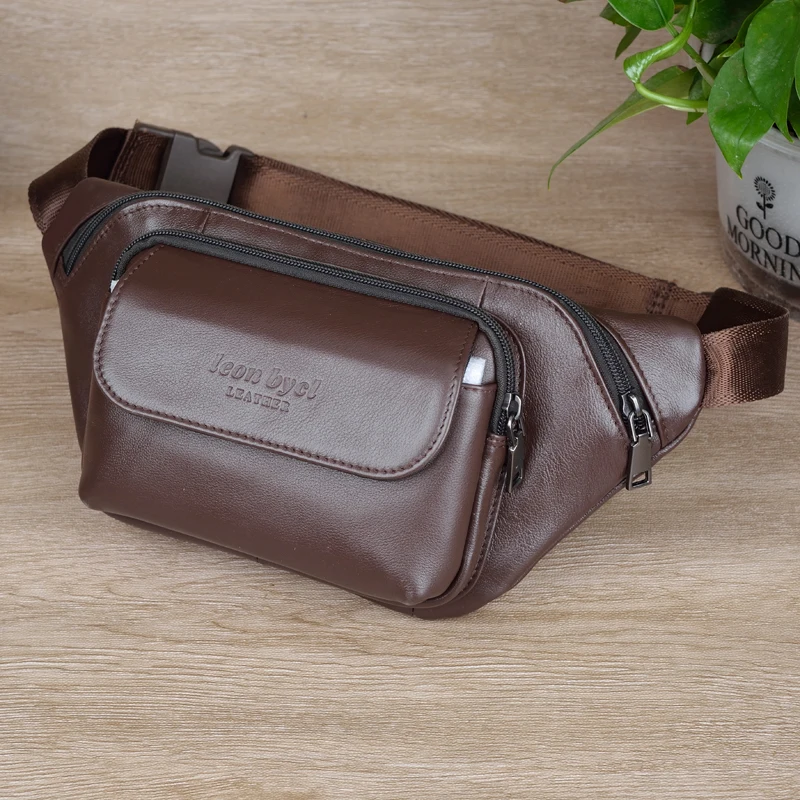 

Мужская поясная сумка Fanny Pa из натуральной кожи с верхним слоем из воловьей кожи, большая сумка для денег, поясная сумка через плечо для мобильного телефона, сумка для отдыха Sle