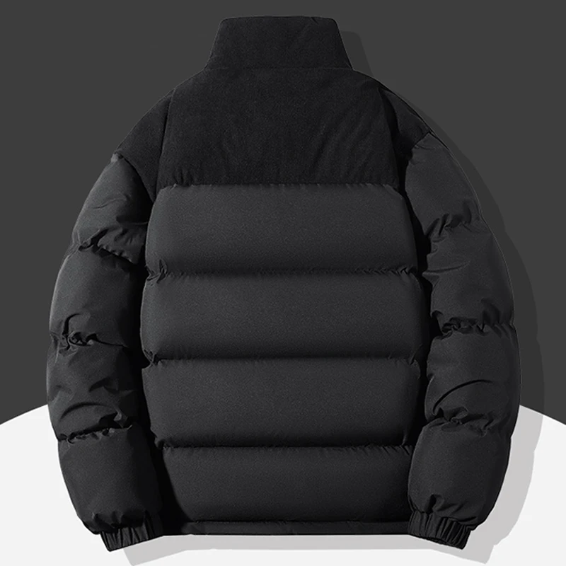 Jaqueta puffer de algodão acolchoada masculina, Parkas quentes casuais, casacos de cor sólida, casacos grossos de inverno, roupas masculinas, moda superior outwear