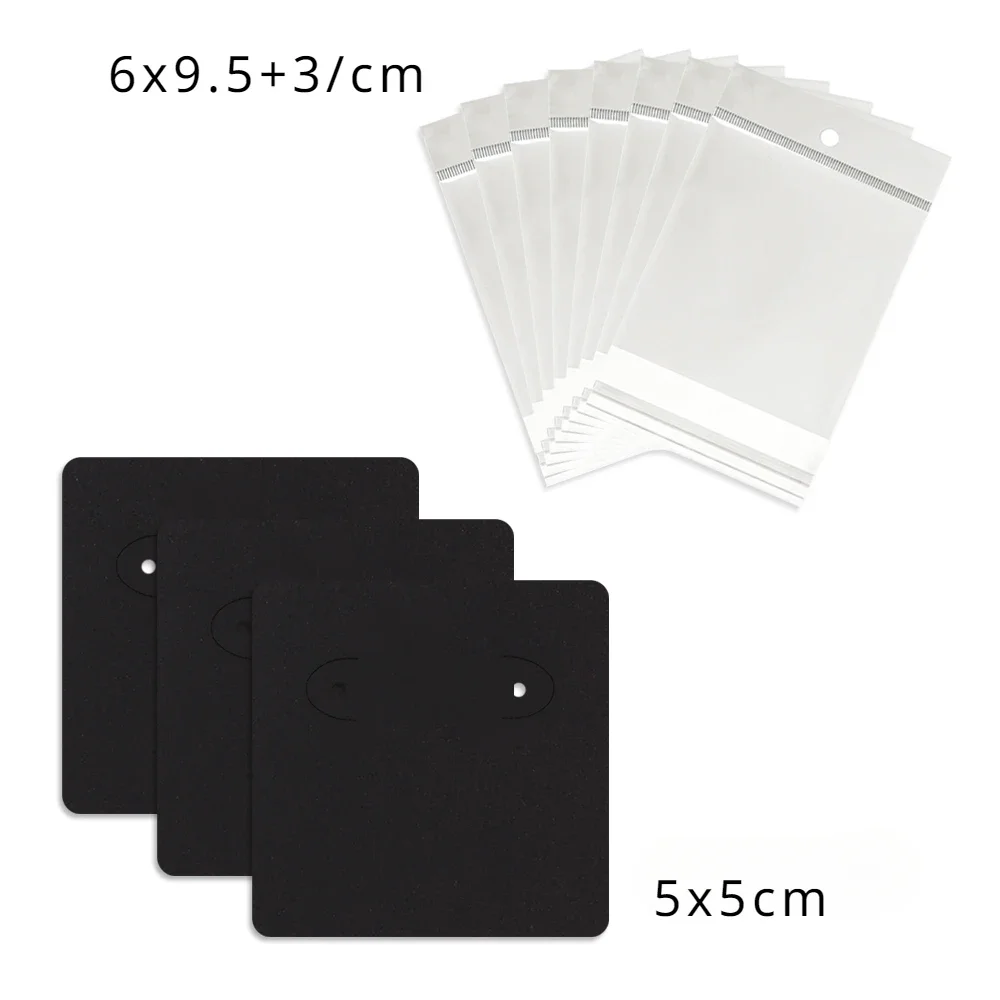 50 Pcs 5x5cm Hot Selling Earring Jewelry Display Paper Card With Or Without Bags Wholesale Packaging Suppliers Customize Service