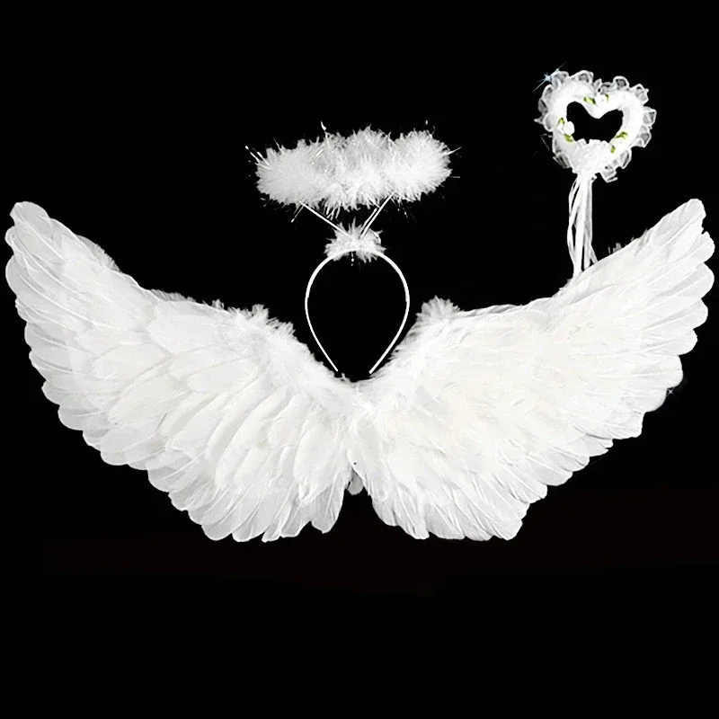 White Angel Heaven Christmas Fancy Dress Up Costume for Girls Cosplay Halloween Party Tutu Dress Princess Fairy Kids Outfit