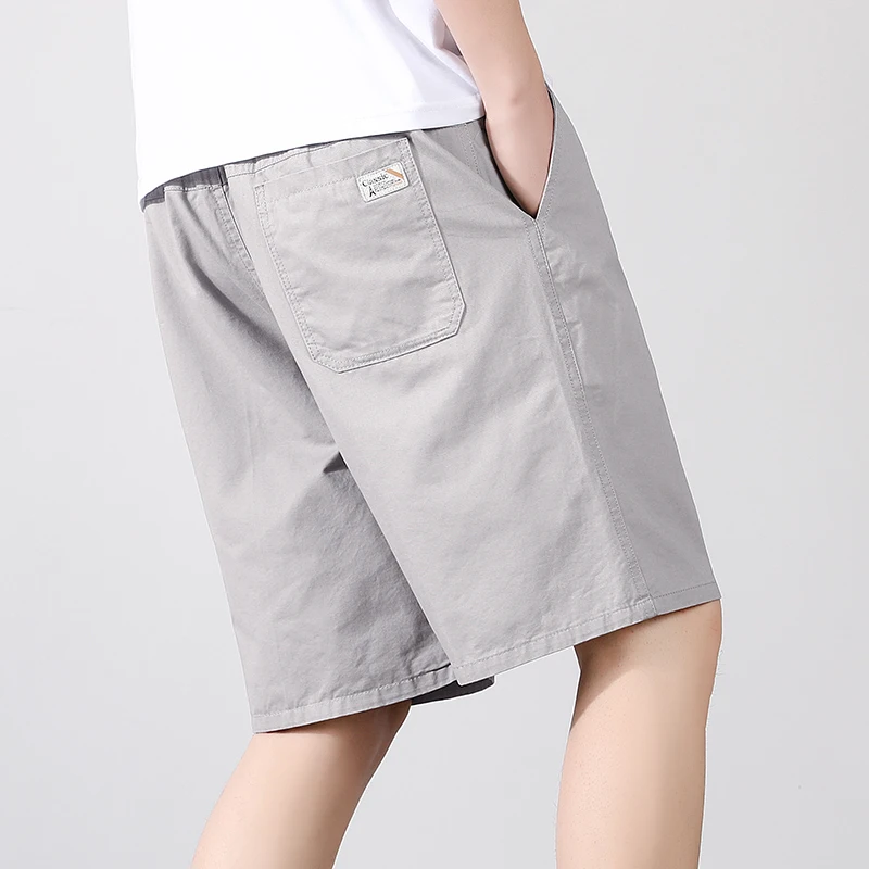 2026 Summer New Style Men's Washed Cotton Fashion Casual Simple Drawstring Men's Shorts