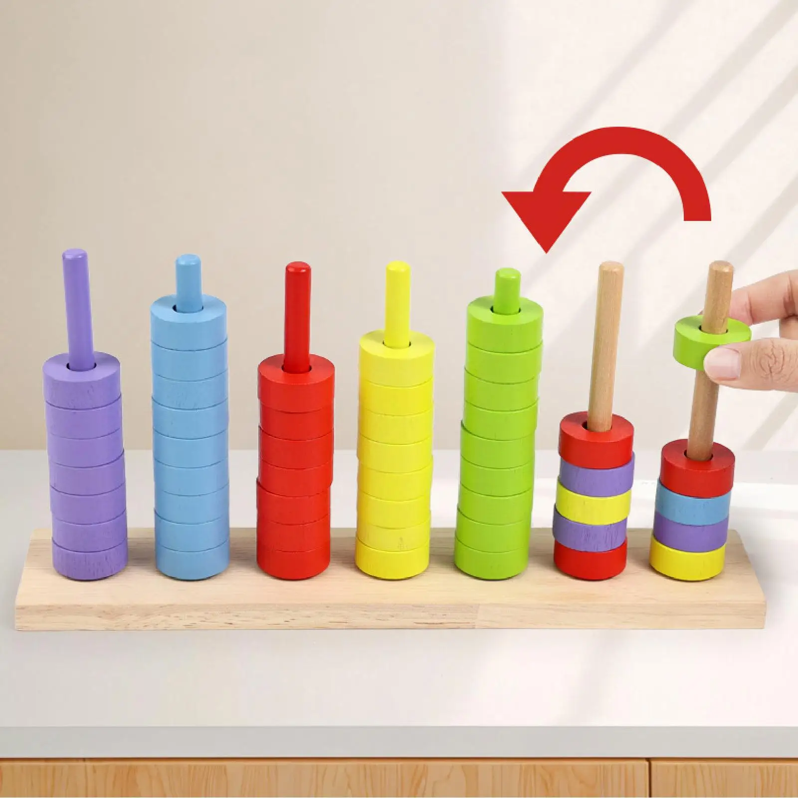 wooden-color-sorting-stacking-toy-fine-motor-skills-hand-eye-coordination-counting-game-rainbow-stacking-rings-for-birthday-gift