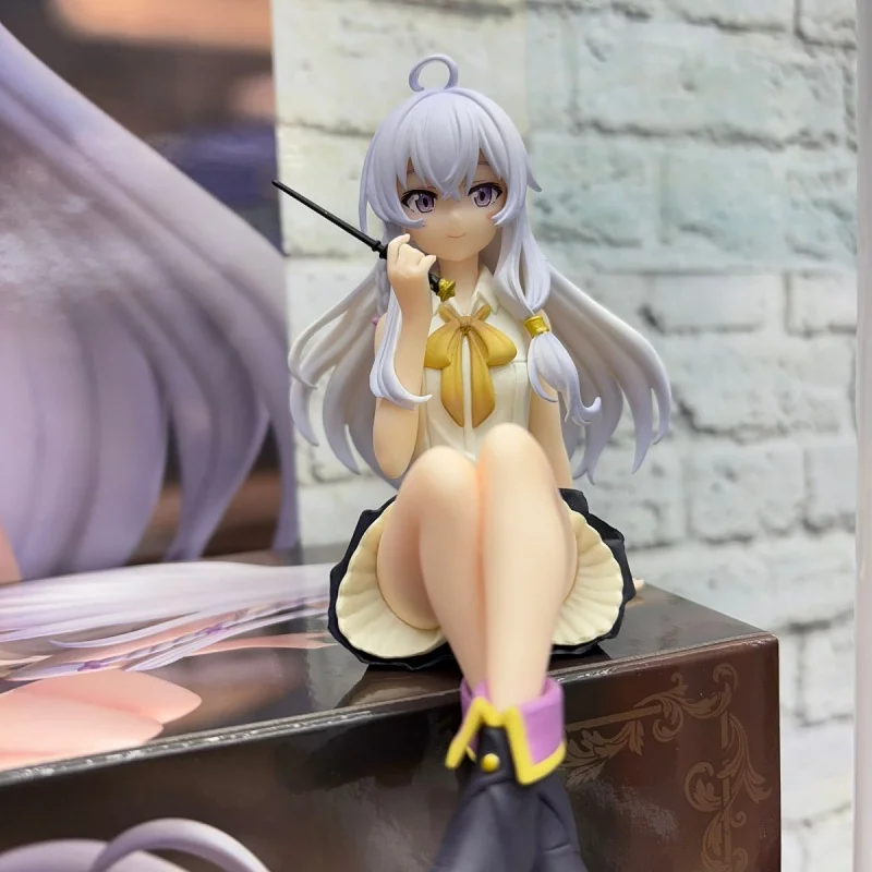 13cm Genuine Furyu Wandering Witch: The Journey Of Elaina Elaina Nendoroid Sitting Posture Anime Action Figure Model Toys Gift