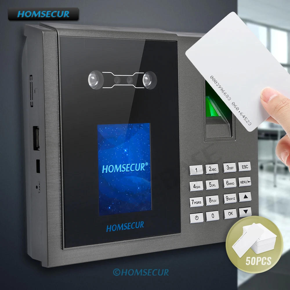 

Employee Recorder Office Time Clock Biometric Face Fingerprint Attendance With 50 RFID Card+WiFi+Free Software+DST