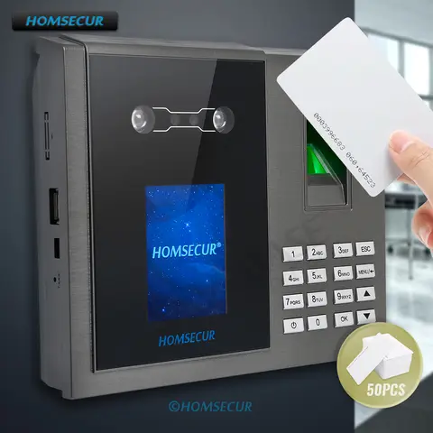 Employee Recorder Office Time Clock Biometric Face Fingerprint Attendance With 50 RFID Card+WiFi+Free Software+DST