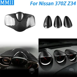 For Nissan 370Z Z34 2009-2021 Real Carbon Fiber Speedometer Guage Pod Cover Trim Car Interior Decoration Retrofit Accessories