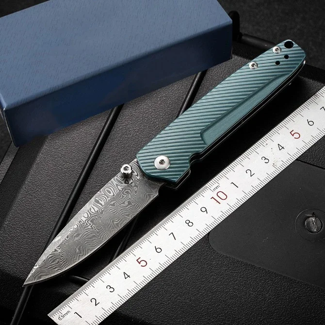 

BM485 Pocket Folding Knife JP Damascus Steel Blade Titanium Alloy Handle Tactical Hunting Camping EDC Survival Tool Knives