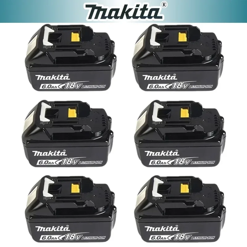 Makita-100% Original Rechargeable Power Tool Battery 6.0Ah 18V BL1830 BL1850 BL1840 BL1860 BL1815，Replaceable LED Lithium-ion