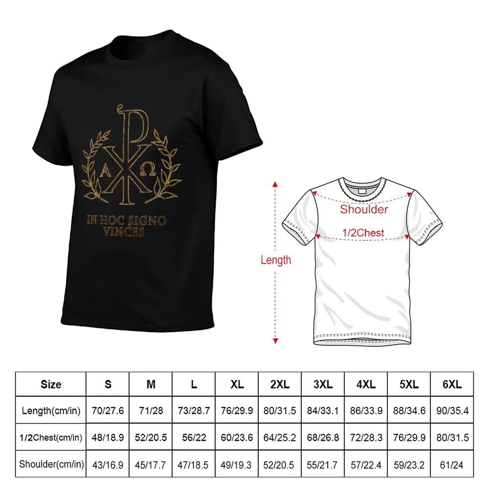 In Hoc Signo Vinces, Christogram T-Shirt Summer Print Short Sleeve Tee