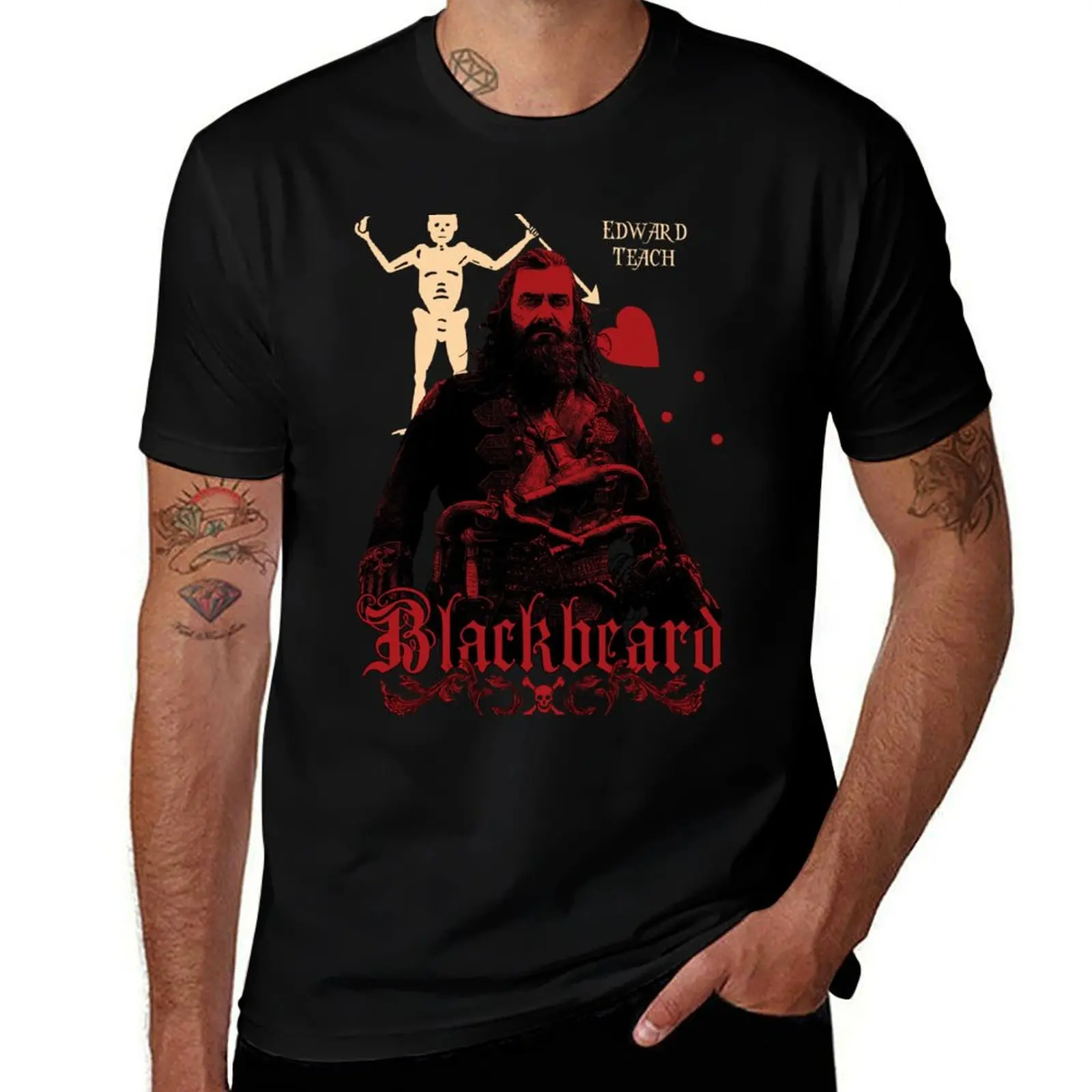 

Black Sails Blackbeard T-Shirt cotton tshirt 100% black cotton t-shirt plain for man package