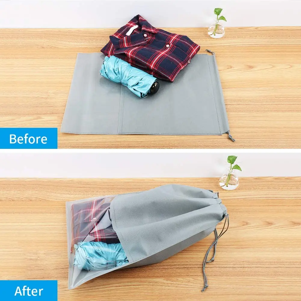 5/10Pcs Shoes Storage Bags Non-woven Portable Travel Bag Waterproof Dustproof Drawstring Shoes Clothing Classified Hanging Bags