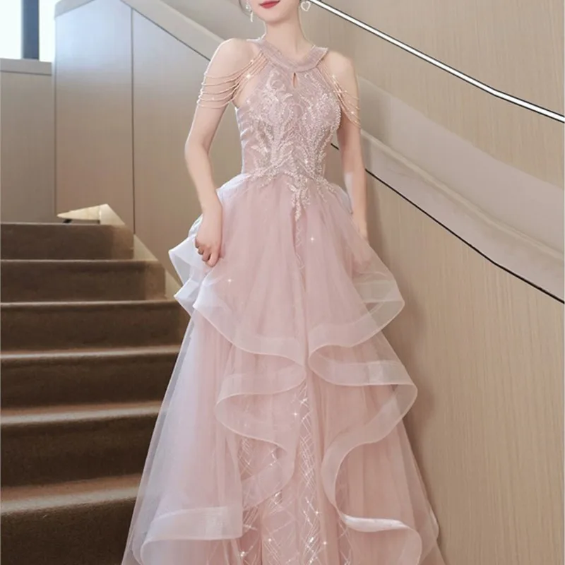 

Light Luxury Evening Dress Female Host Art Exam Niche Adult Ceremony Toast Engagement Banquet