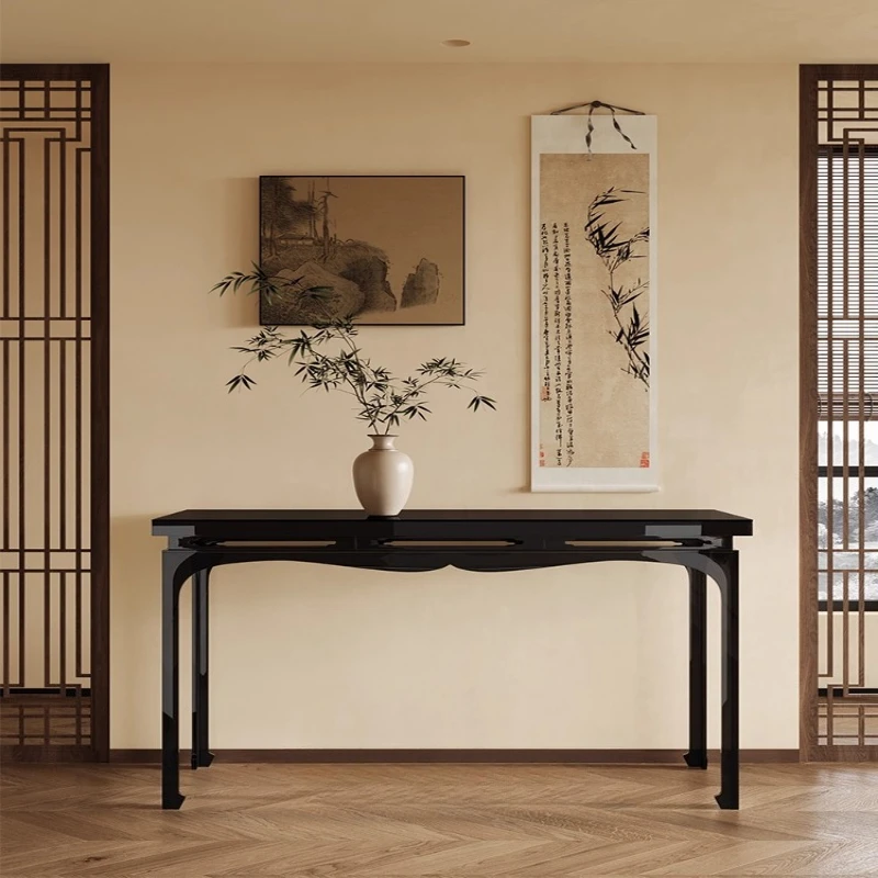 Chinese porch table, Chinese acrylic table against the wall, Zen porch table