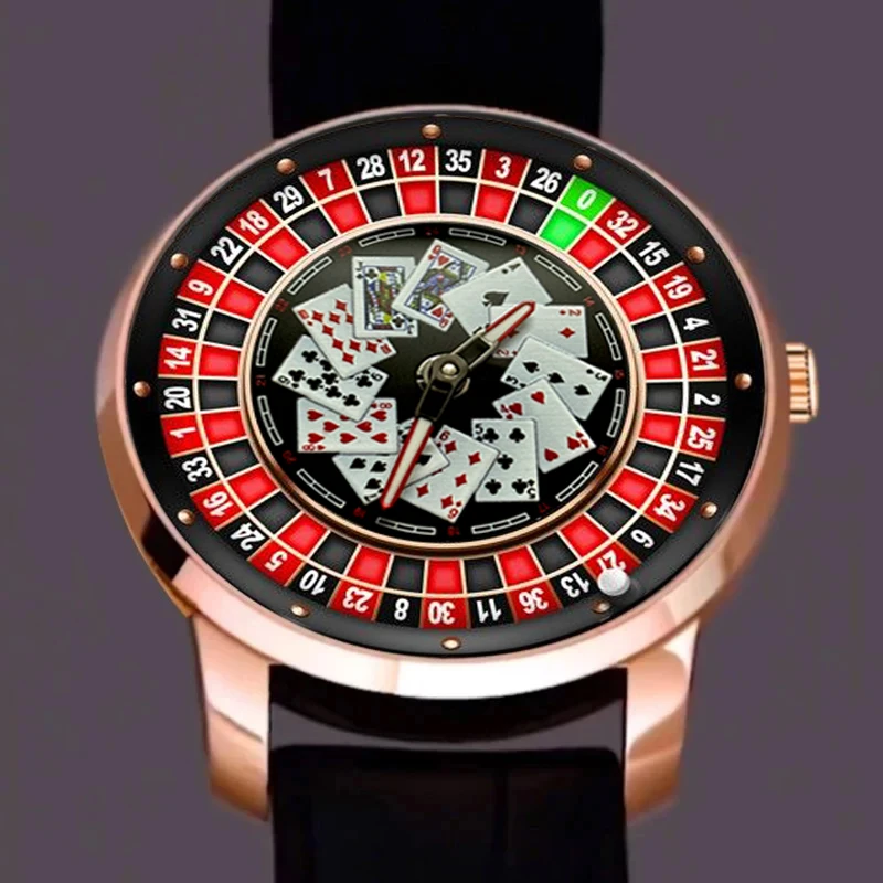 Richard New Mechanical Watch NH36 Sapphire Glass Rotating Dial Las Vegas Roulette Desktop Theme Automatic Watch Men Texas Holdem