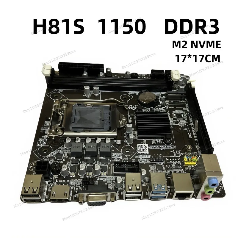 For H81S Desktop Computer with HDMI Interface Main Board 1150 Pins DDR3 Support I3I5I7CPU Set M22 Block Starting Approval