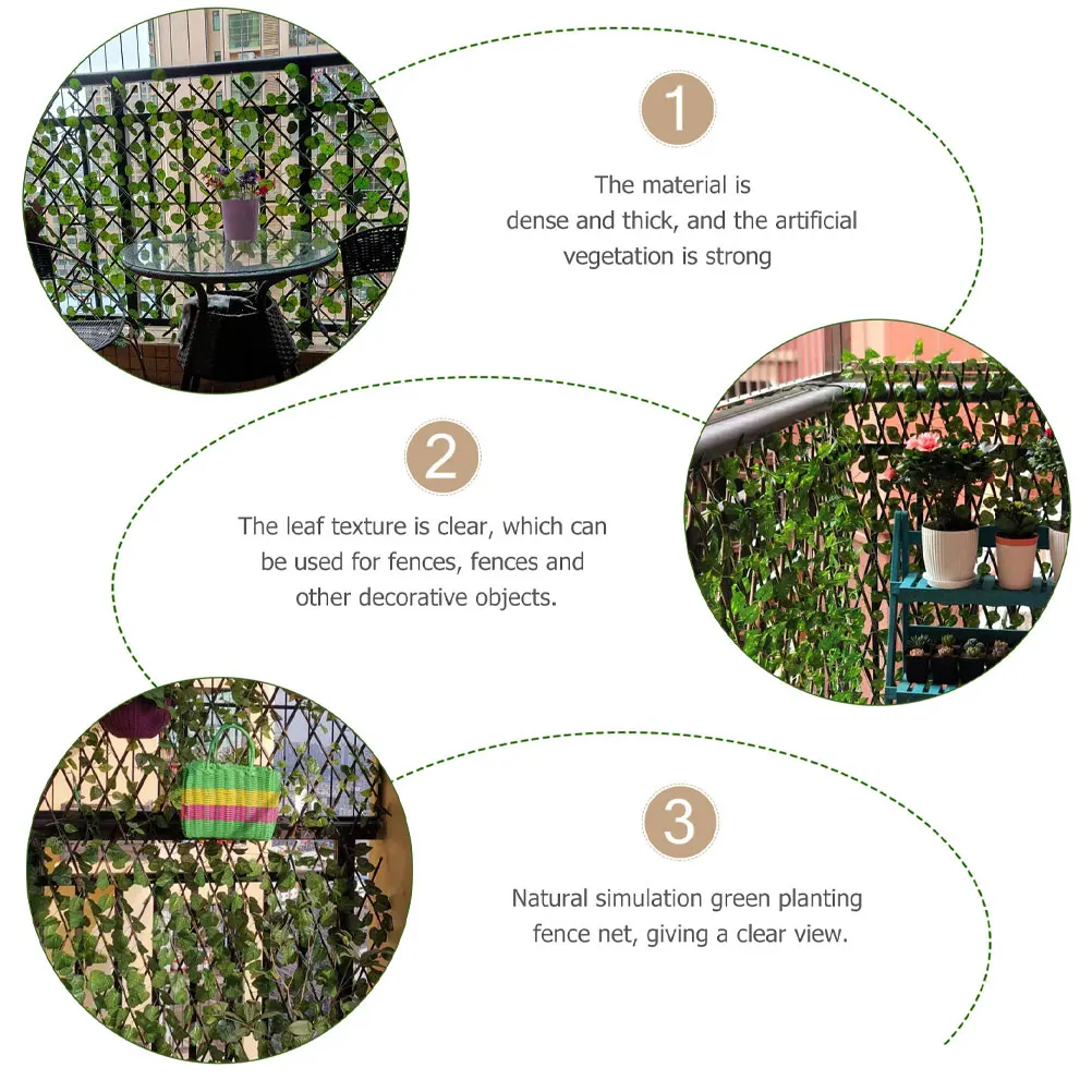 

Green Fence Simulated Plants Hedge Stretchable Balcony Plant Leaf Garden Decoration UV Resistance Weather Proof Artificial