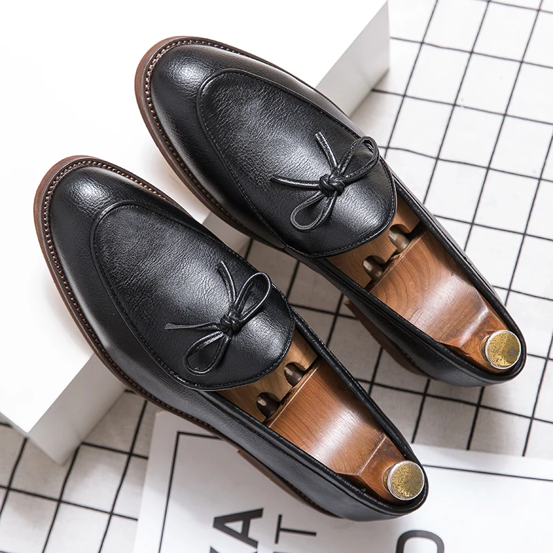 

Italian Brand Men's Leather Casual Shoes Handmade Soles Men's Driving Shoes High-quality British Style Loafers Big Size：38-47