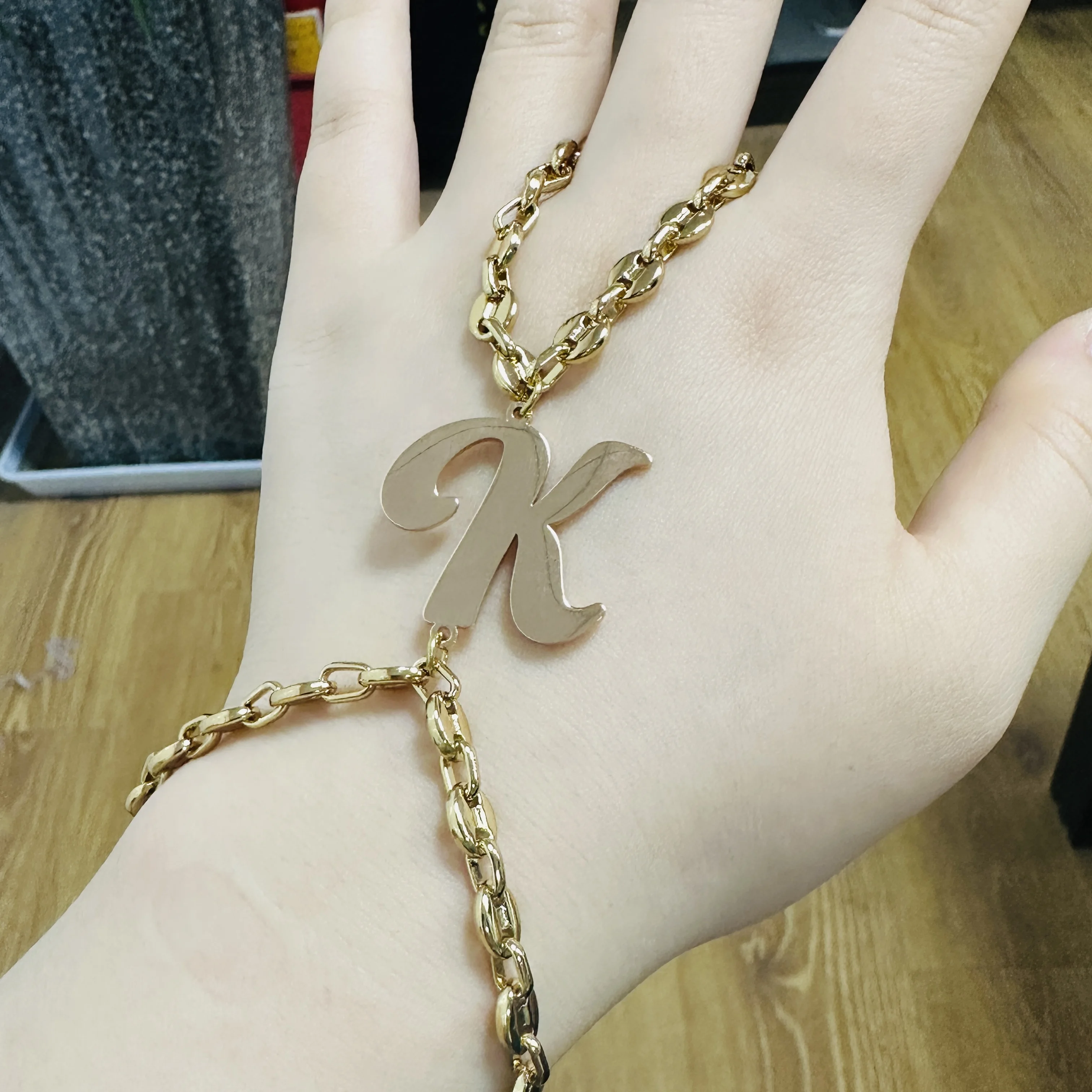 Coffee Beans Chains Bracelet Custom Name Bracelets Personalized Initial Bracelet For Women Customize Stainless Steel Jewelry
