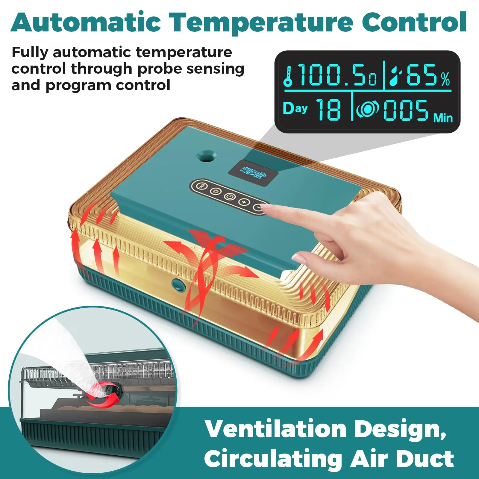 25 Egg Incubator for Hatching Chicks with Automatic Egg Turner Pro, Humidity Display, Egg Candler and Day Tractor for Chicken