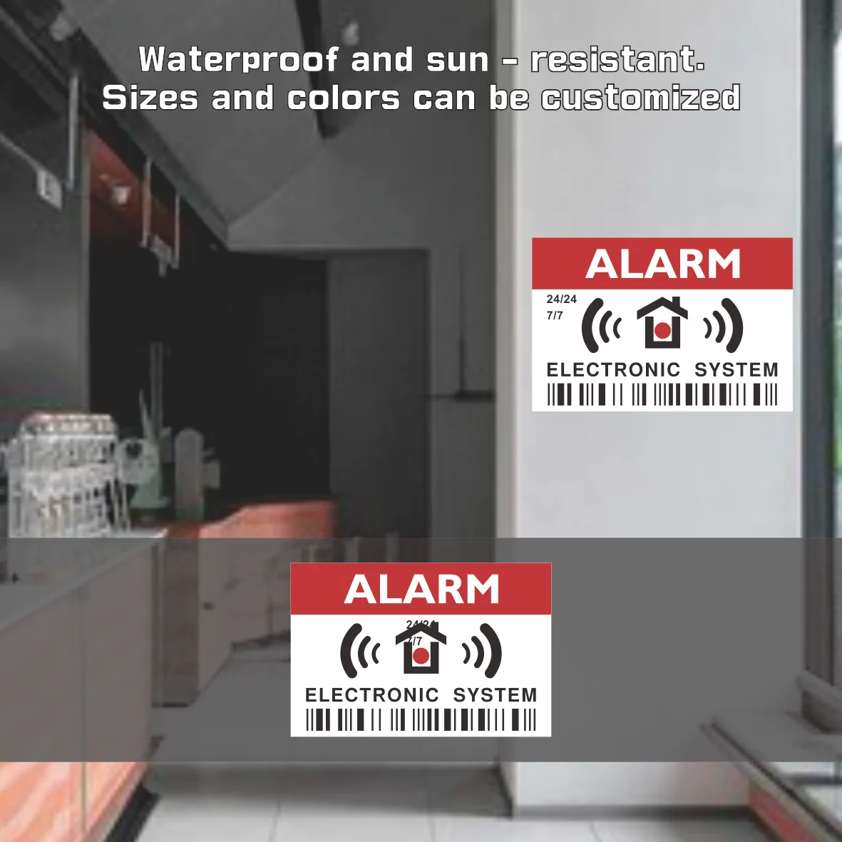 

30X20CM" 2PCs Intruder Alarm Warning Security Stickers, Vinyl Decals