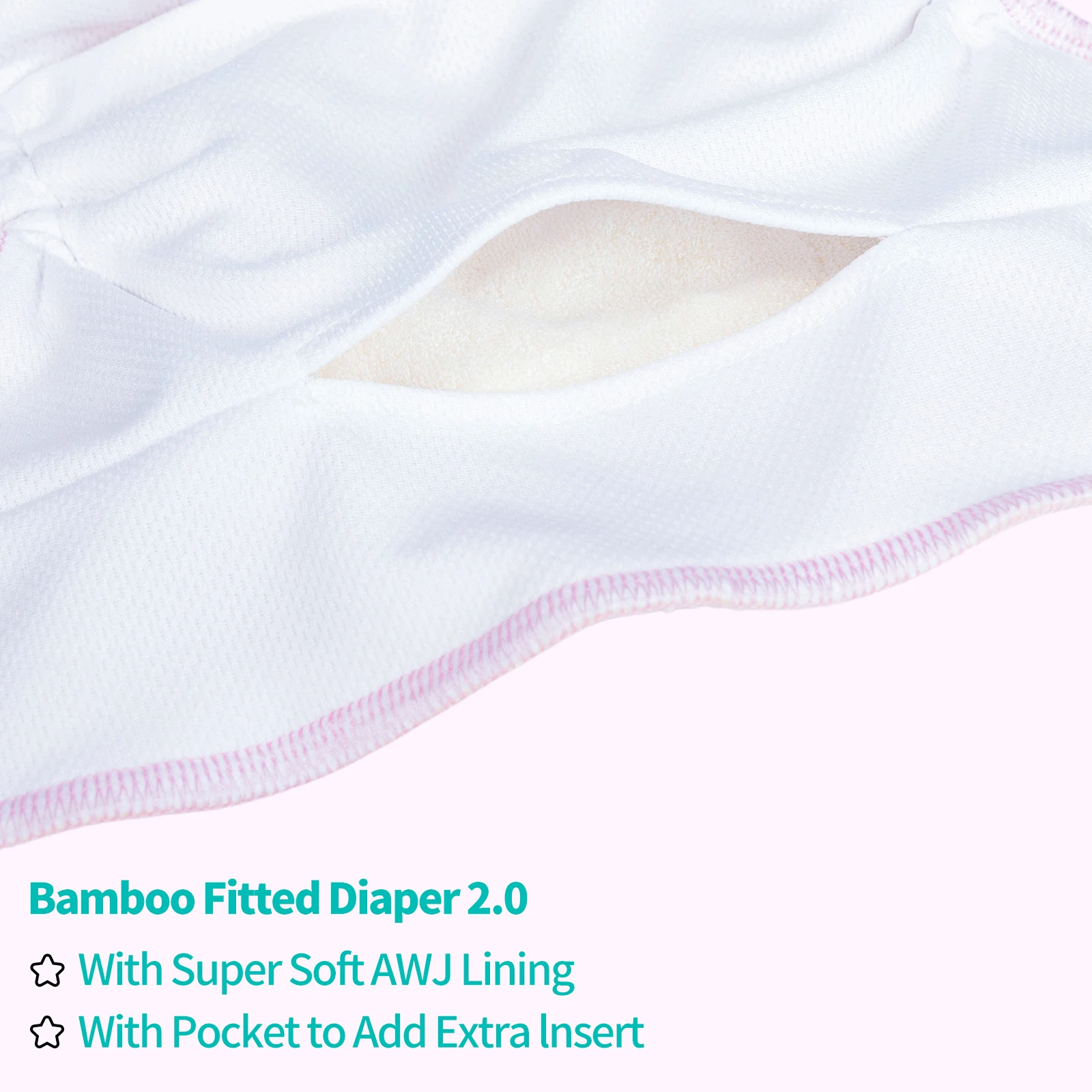 U Pick ALVABABY AWJ Lining with Pocket Bamboo Fitted Diaper Baby Reusable Cloth Diapers Choice for Heavy Wetters Night Diaper