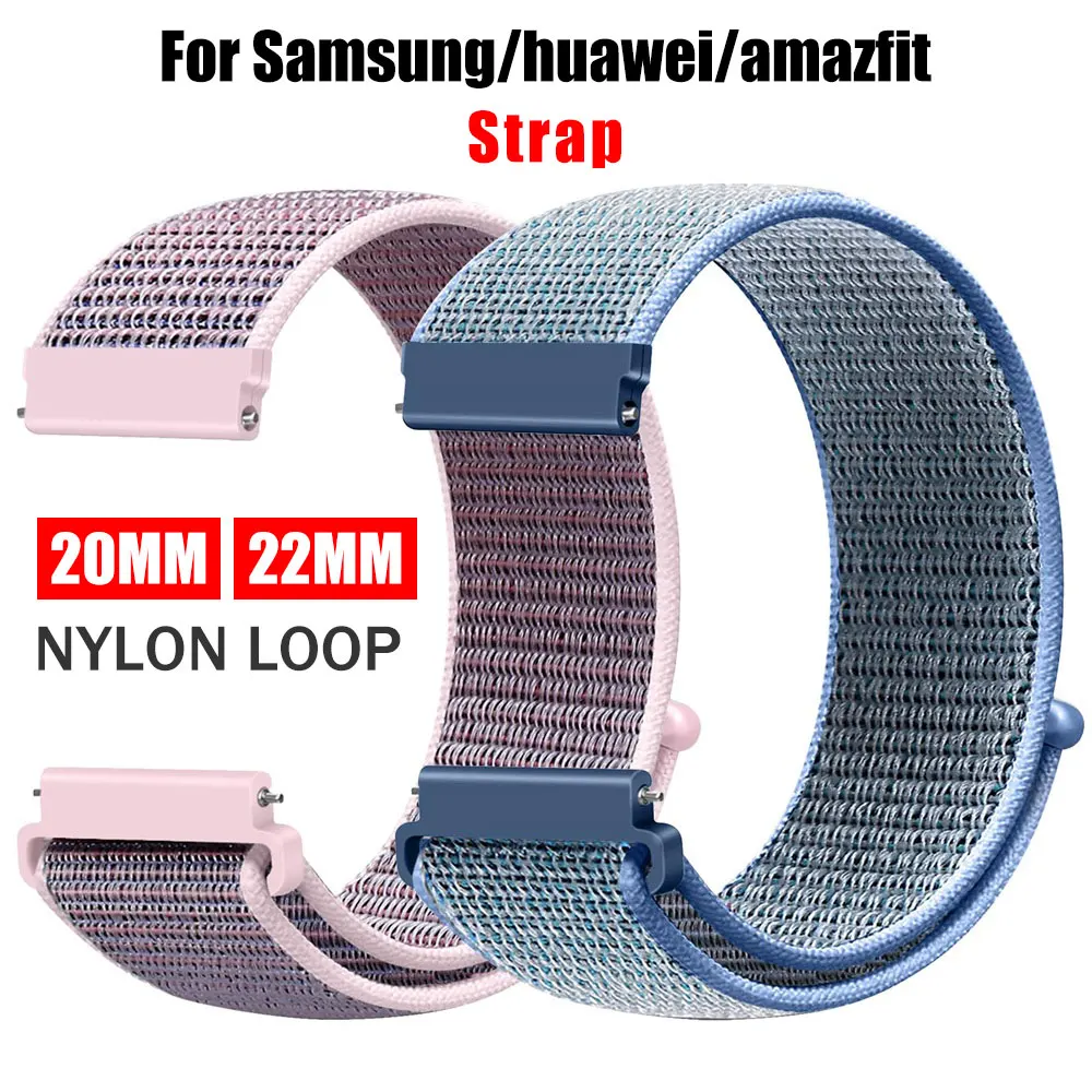 20mm 22mm Band For Samsung Galaxy Watch 6/5/4/5pro/4/6 Classic/active 2 Nylon loop sport bracelet huawei watch GT 4-2-2e-3 Strap