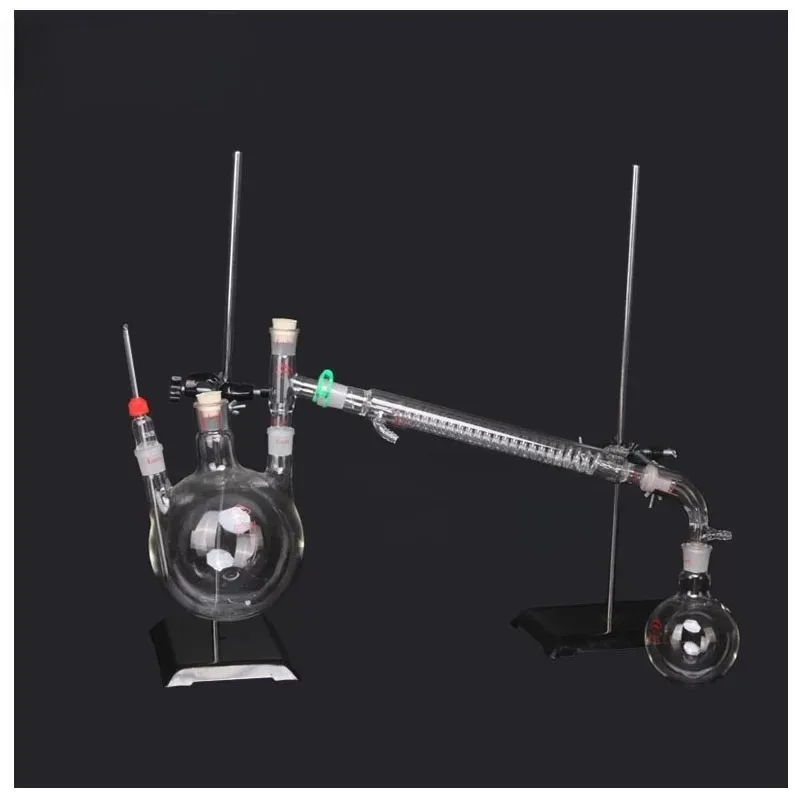 For STJ‑1000ML Vacuum Reflux Distillation Apparatus, Lab Distillation Equipment with Flask Heater & Condenser