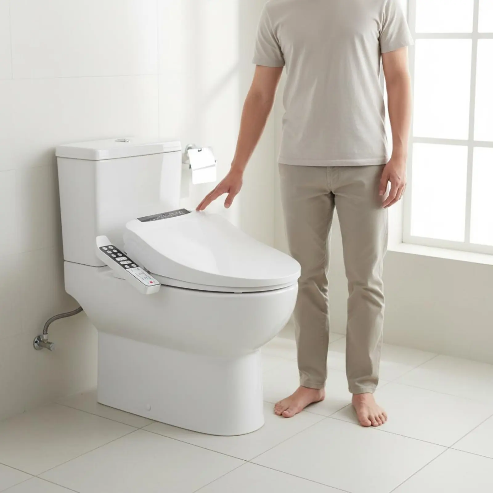 Automatic Bidet Seat Instant Heating Electric Bidet Seat Bathroom Fixture Warm Water Cleansing Sterilization view 6