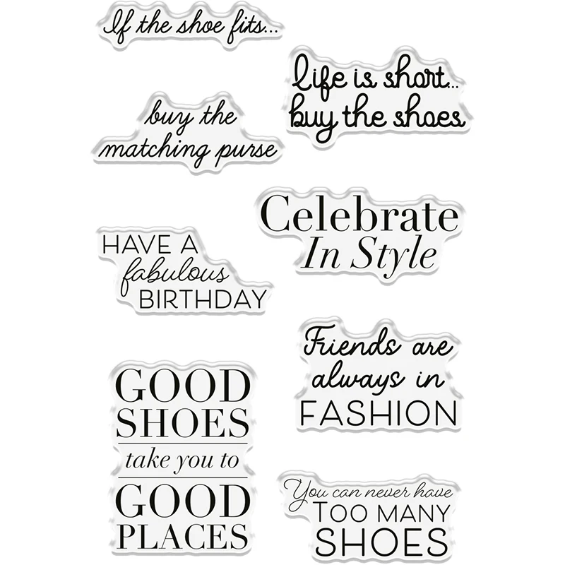 If The Shoe Fits Metal Cutting Dies Stylish High Heeled Shoe Accessories Clear Stamp For DIY Scrapbooking Crafts Cards Making X9